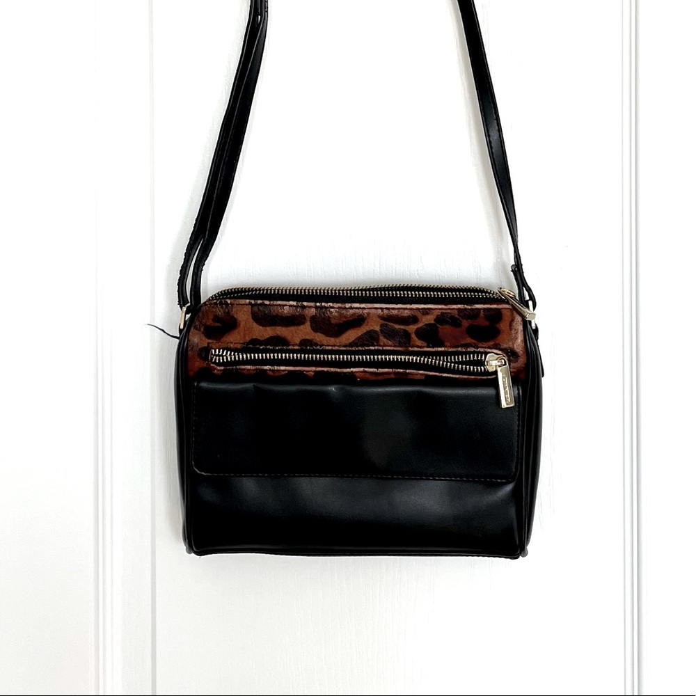 Danier Leather Leopard Print Crossbody